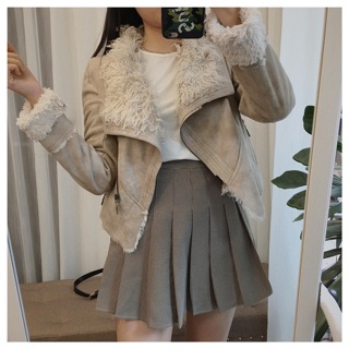 ( Thanh Lý ) Áo da lộn lông cừu lông thỏ 100%
