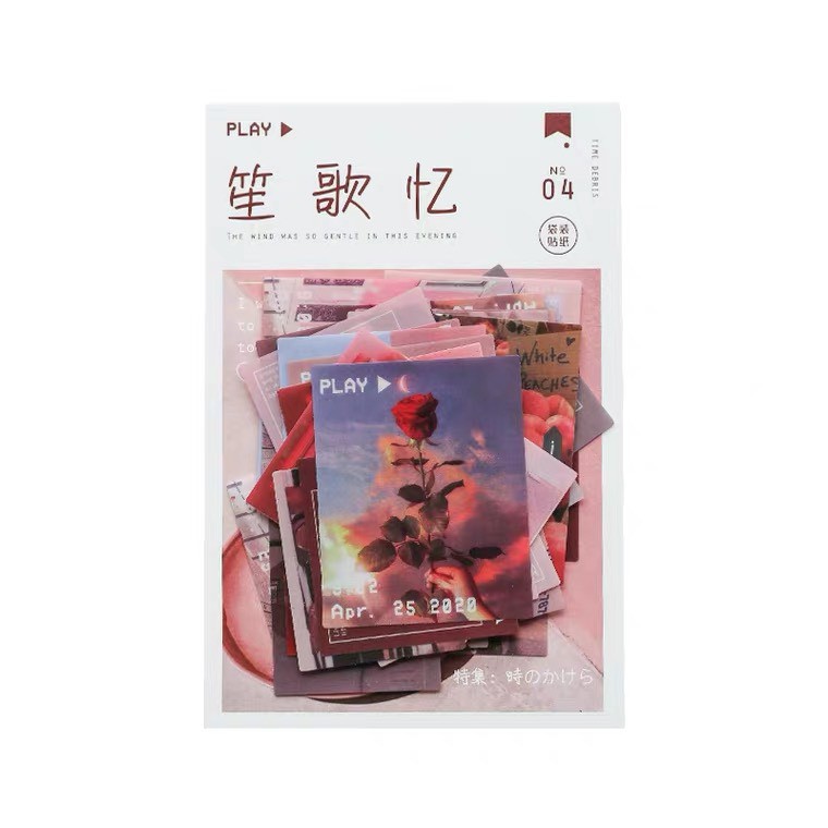 Bộ 40 miếng sticker nhãn dán in ảnh chụp 4 kích thước tùy chọn phong cách cổ điển trang trí album sổ tay ST07