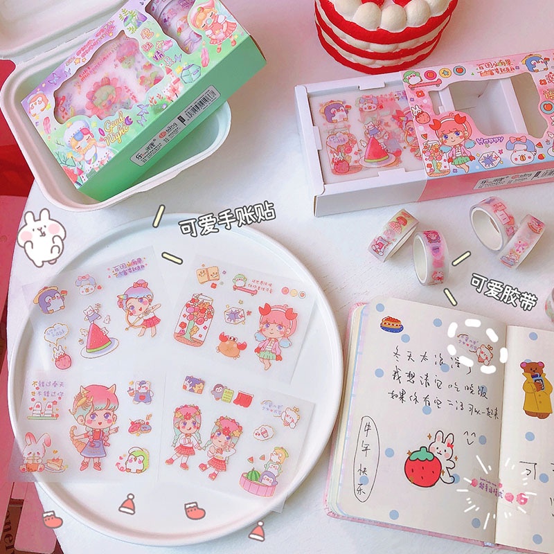 Hộp Sticker Trang Trí Nhiều Mẫu Hoạt Hình Siêu Xinh Cho Các Bé