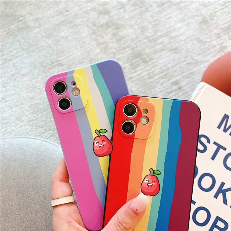 Ốp lưng iphone Color cầu vồng cạnh vuông BVC 6/6plus/6s/6splus/7/7plus/8/8plus/x/xs/11/12/pro/max/plus/promax dinocase