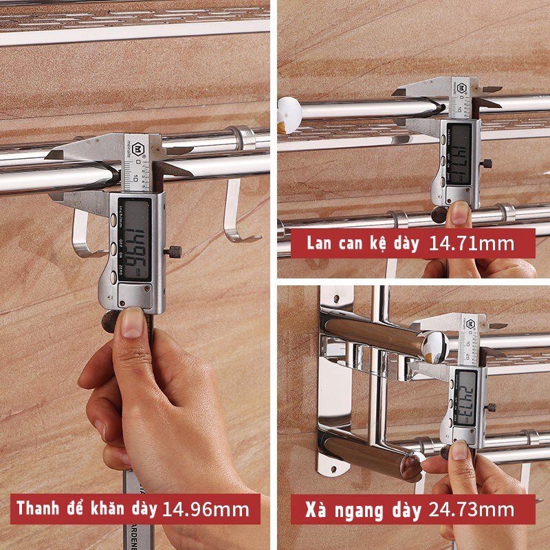 GIÁ treo khăn nhà tắm ,kệ nhà tắm inox không gỉ chắc chắn tiện lợi TIME HOME