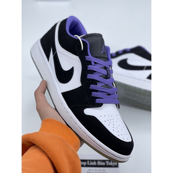 Giày jodan low Black tím + hộp
