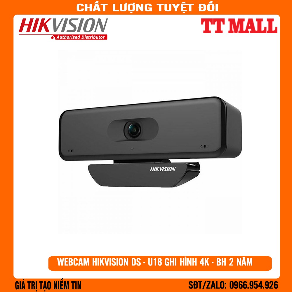 [Siêu rõ nét] Webcam HIKVISION DS-U18 4K siêu nét tích hợp mic chuyên dụng cho Livestream, Học và làm Online mùa covid19