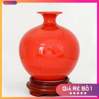 HOT🔥Bình hút lộc, lọ hoa hút tài lộc trơn may mắn gốm sứ bát tràng cao cấp màu đỏ
