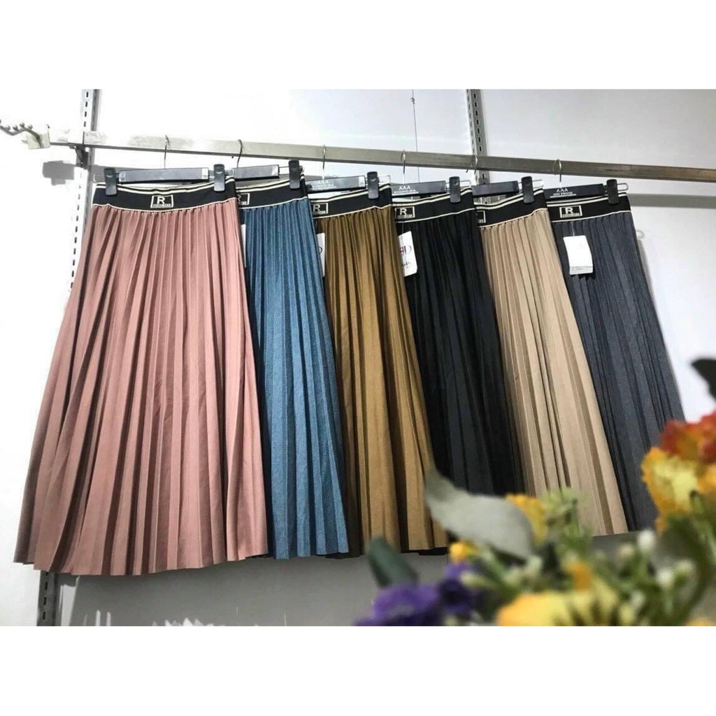 Chân Váy Xếp Ly,Dập Ly Dáng dài Bigsize(Freesize Giãn Thoải Mái) | BigBuy360 - bigbuy360.vn