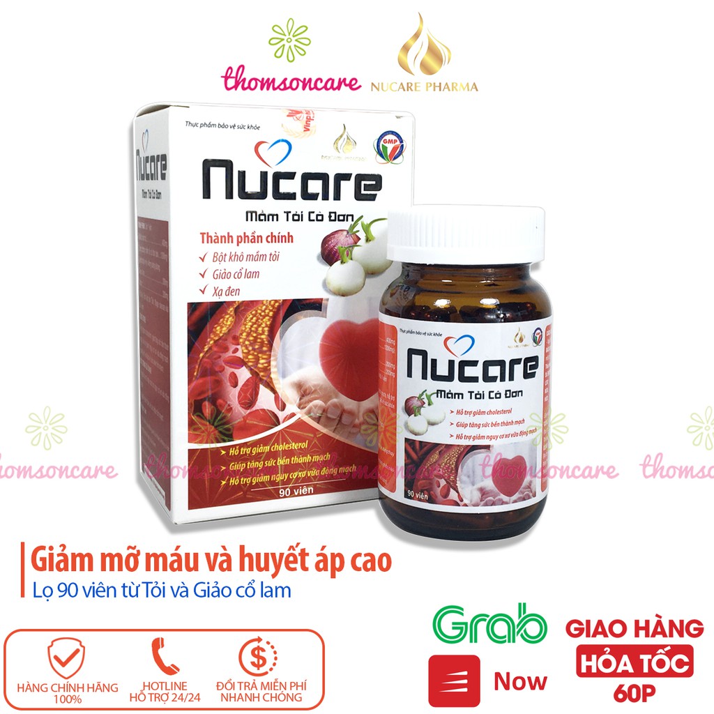 Viên uống dầu tỏi và Giảo cổ lam Nucare - Hỗ trợ giảm mỡ máu, tăng sức đề kháng, hạ cholesterol