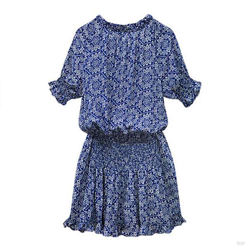 Đầm xòe tay ngắn cổ V chất liệu cotton thoáng mát dành cho nữ đầm hoa váy hoa nhí