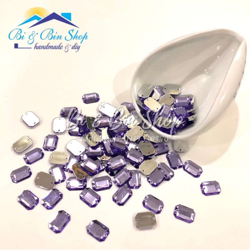 Đá Kết Chữ Nhật Đính Kết Trang Phục Thời Trang, Làm Phụ Kiện Handmade