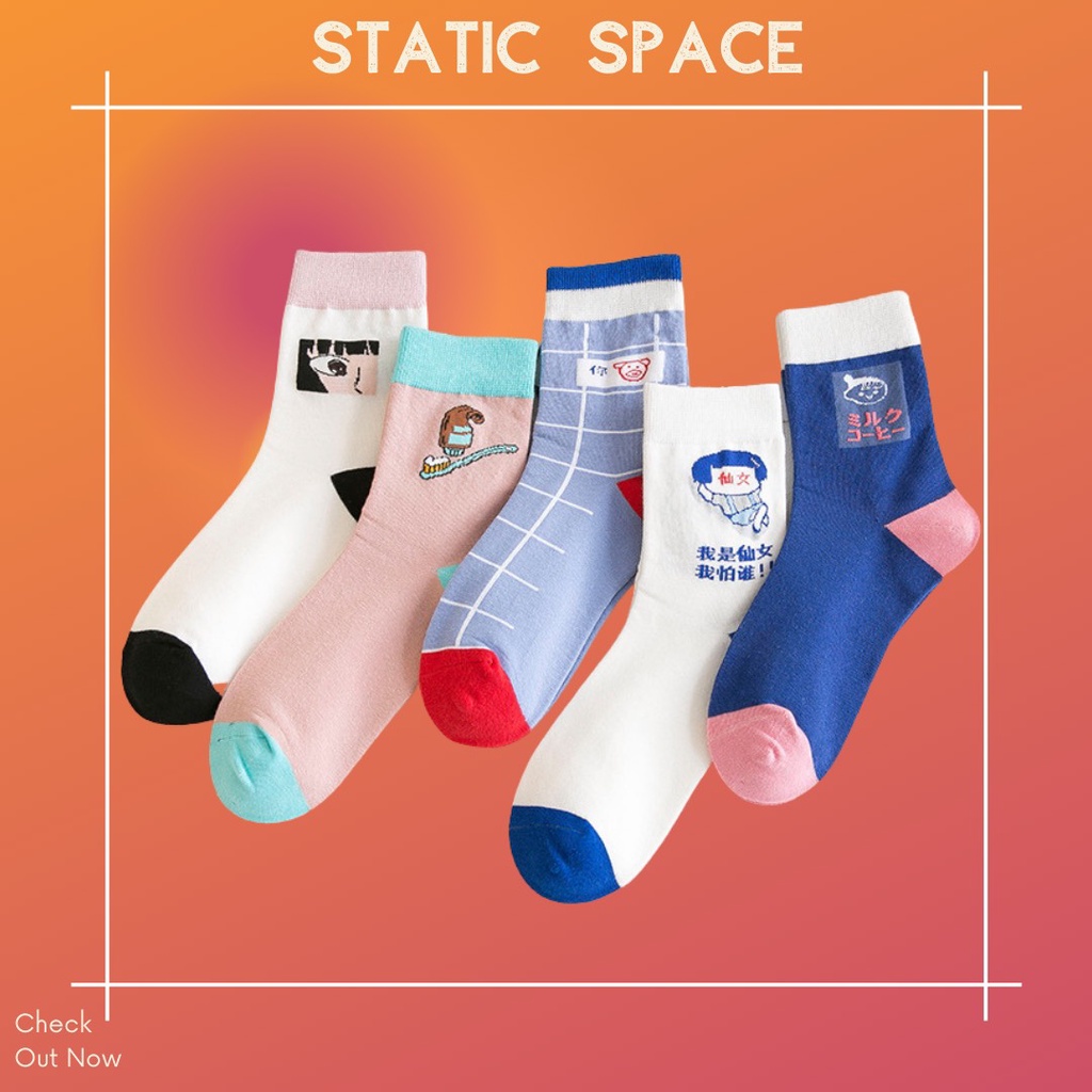 TẤT VỚ CAO CỔ FREESIZE IN HÌNH SIÊU ĐÁNG YÊU - STATIC SPACE