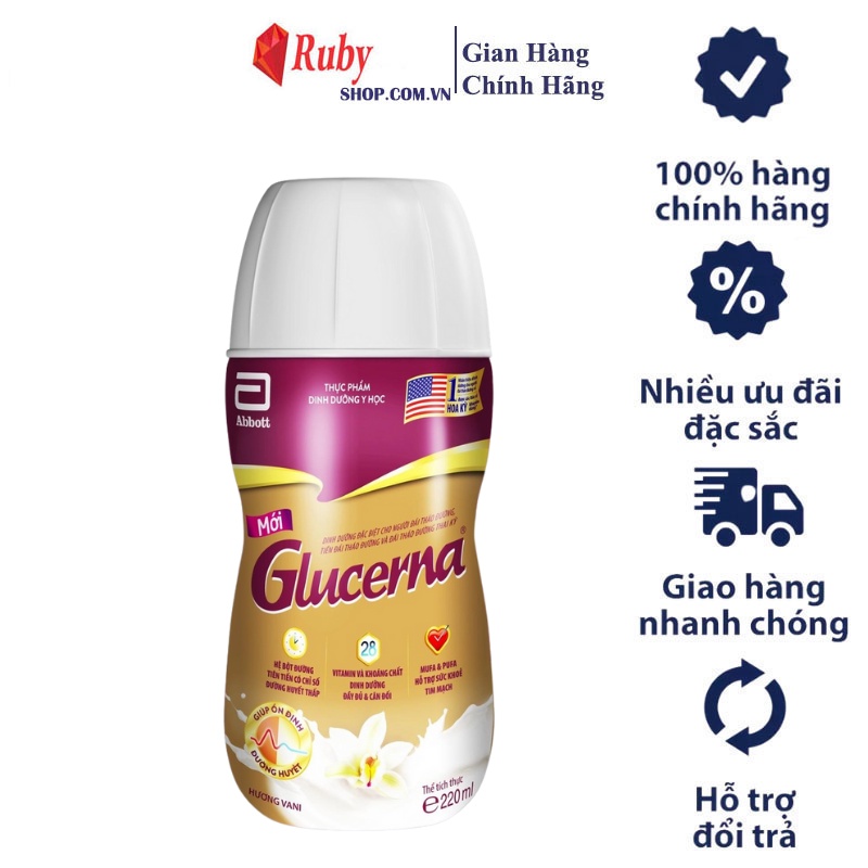 Lốc 6 chai sữa nước Glucerna 220ml