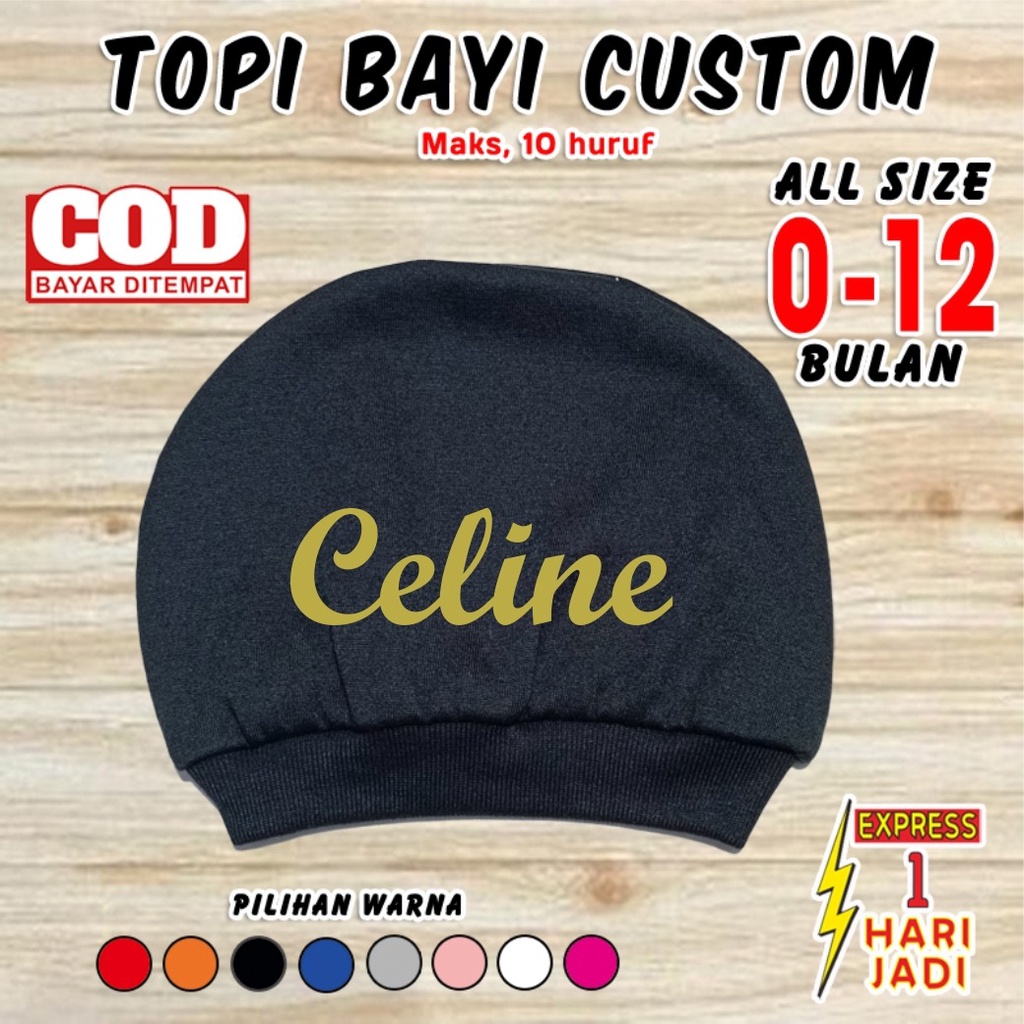 Mũ Hình Tròn In Tên Nhân Vật Tùy Chỉnh Dành Cho Trẻ Sơ Sinh 0-6 Tháng