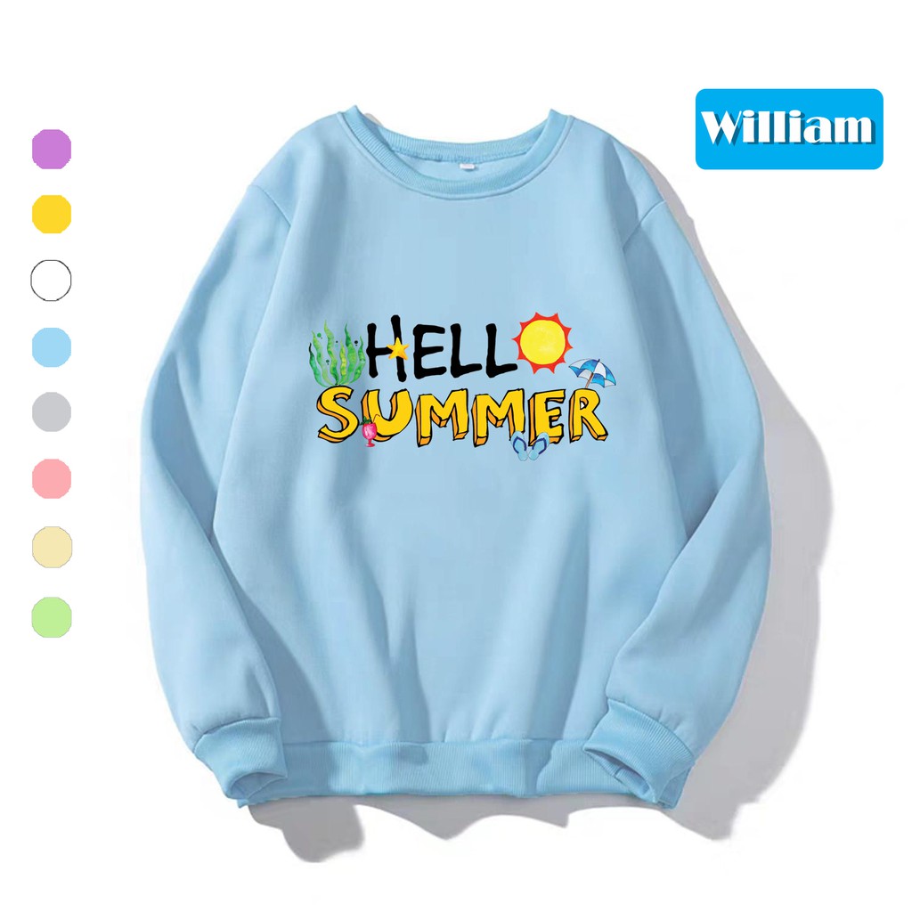 [FREESHIP_50K] Áo sweater nam nữ in hình Summer William - DS115, chất nỉ dày dặn, hợp làm áo cặp