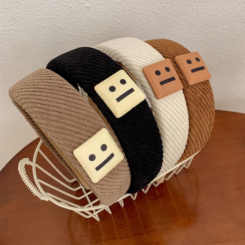 Băng đô cài tóc hình mặt cười phong cách retro Pháp mới năm 2021