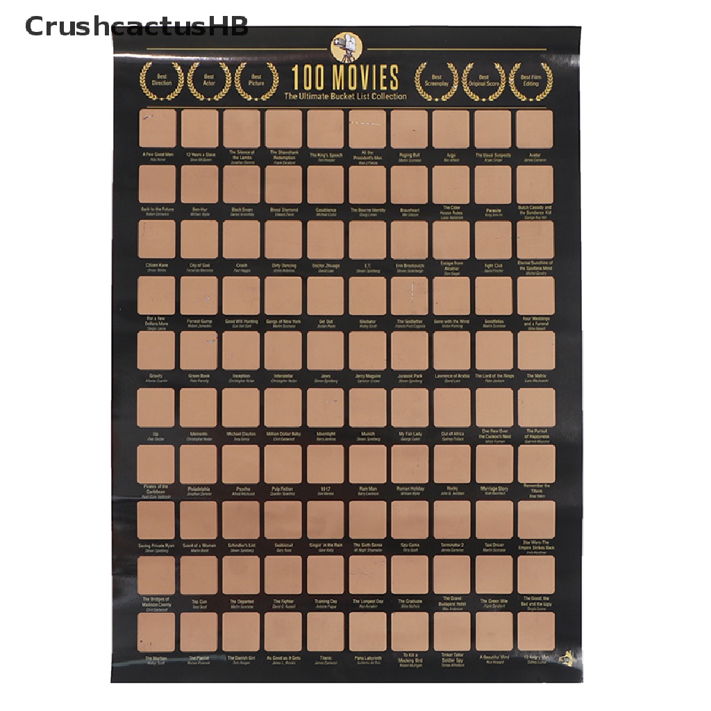 [CrushcactusHB] 100 Movies Scratch Off Film Poster Wallpapers Wall Decorate For Movie Lovers Hot Sell