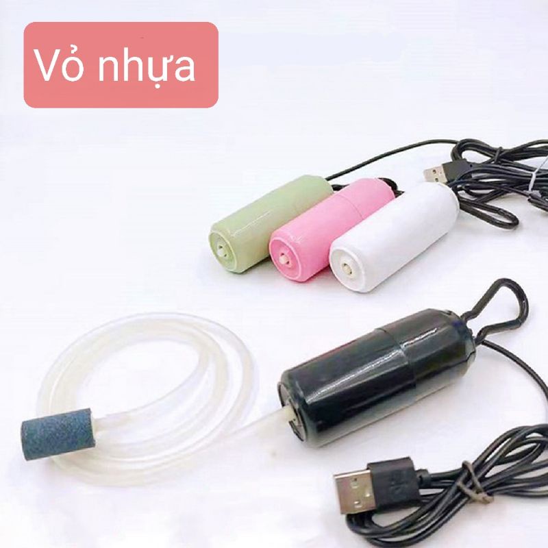Máy tạo oxy máy bơm oxi hồ cá cổng USB dùng sạc dự phòng sạc điện thoại