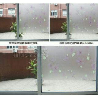 Decal dán kính 5m họa tiết hoa đào tím