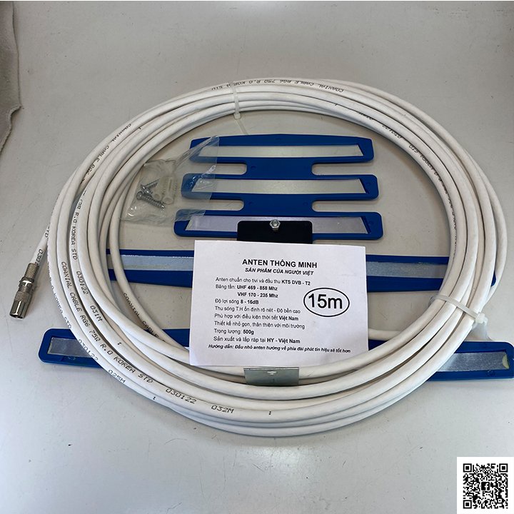 Anten xanh thông minh DVB-T2 dùng cho tivi và đầu KTS kèm 15m dây mới,hàng chuẩn Phuzinshop