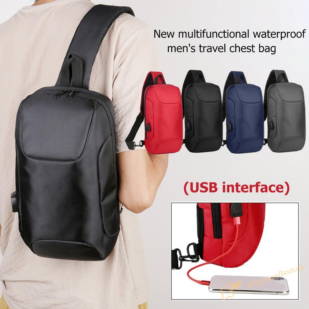 ✿IF✿Multi-function Men Crossbody Bag Anti-theft Waterproof Shoulder Chest Pouch
