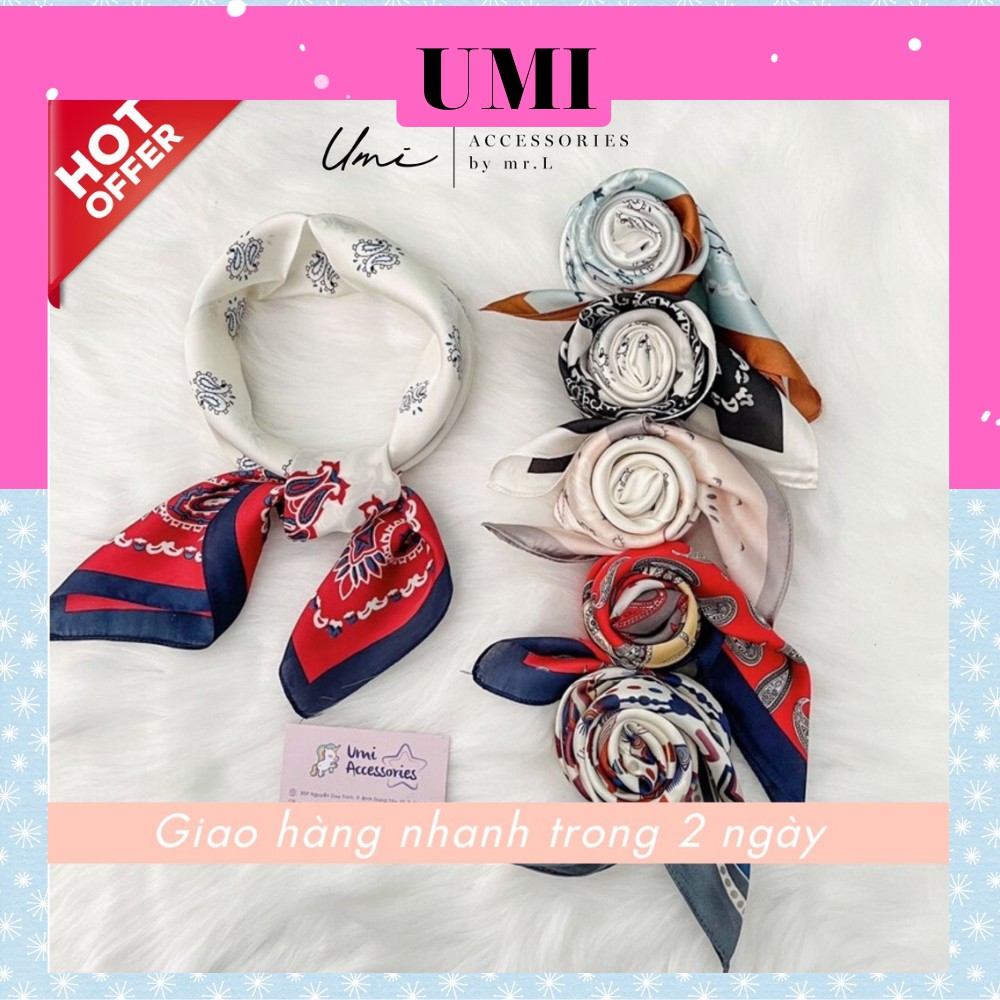 Khăn Bandana Khăn Lụa Vuông Họa Tiết Indian Độc Đáo Hot Trend UMI K44