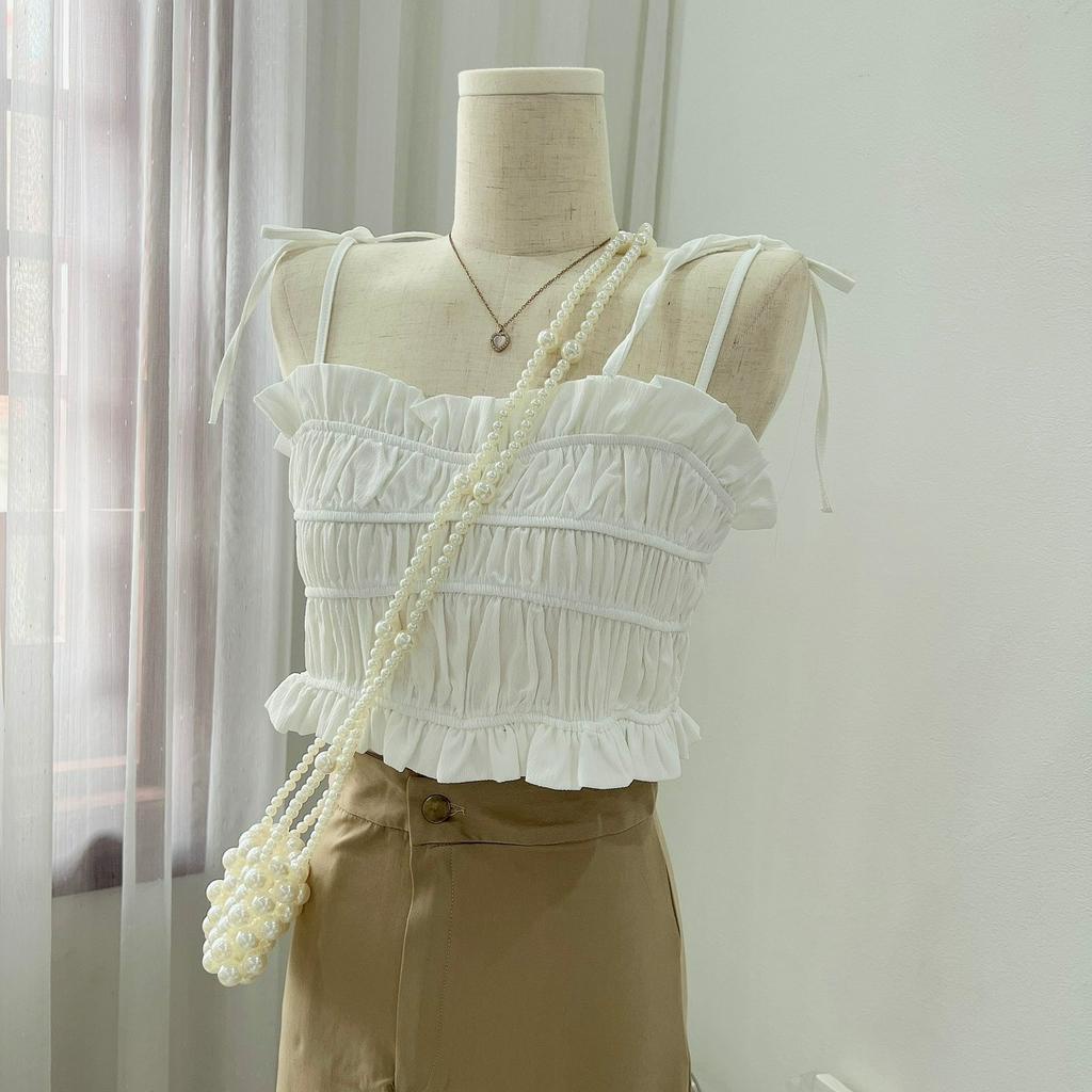 Set đồ nữ áo hai dây mix chân váy kaki kèm ảnh thật ở cuối bani