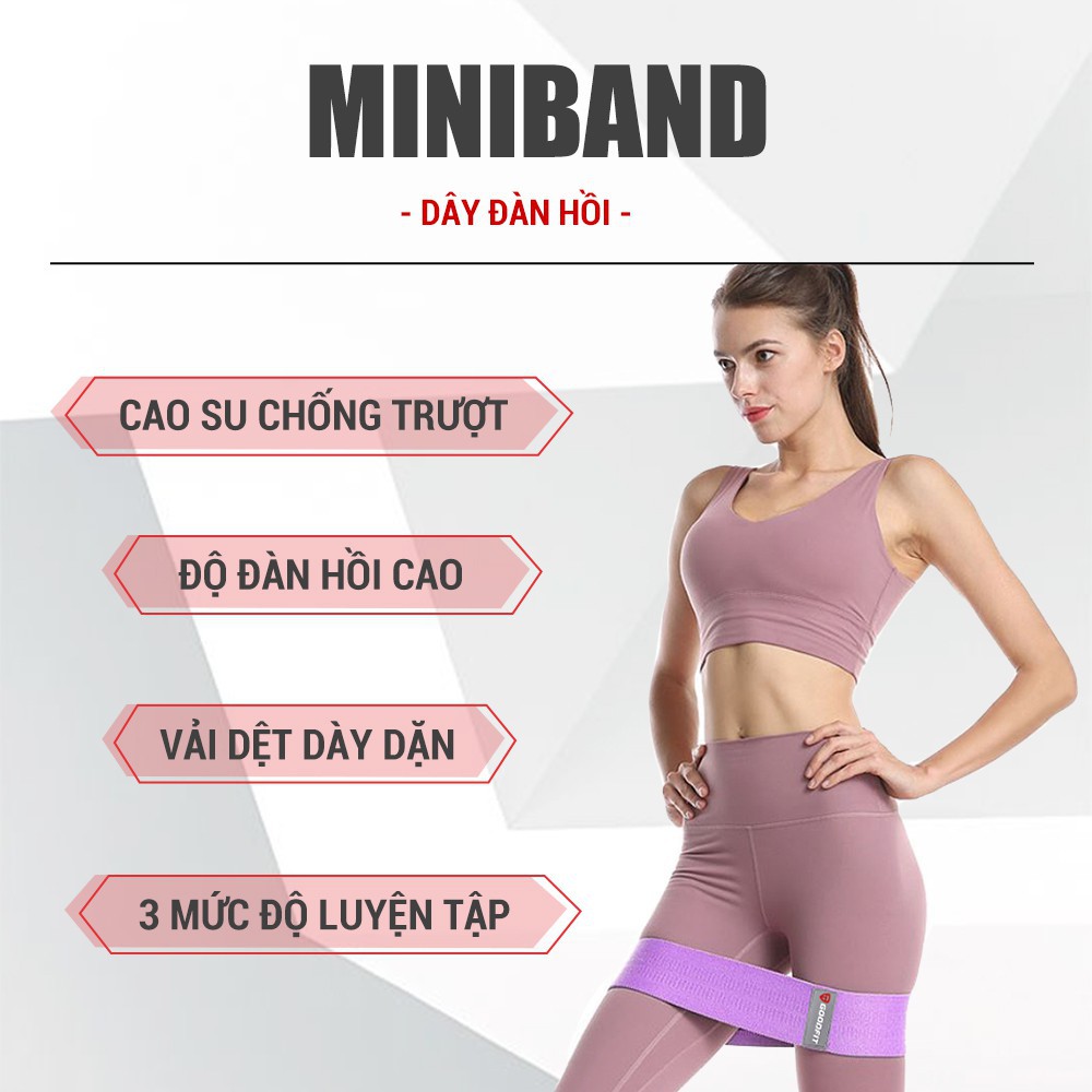 [ CHÍNH HÃNG ] - SET 3 dây tập gym, tập mông mini band . GF914MB