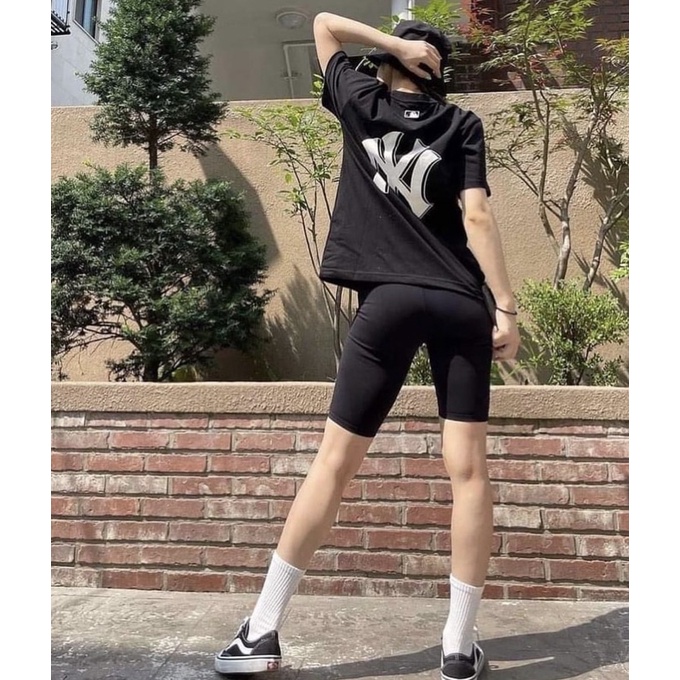 [Chính hãng] Áo Thun MLB Basic Big-Logo New York Yankees Black/White (31TS03131), trẻ trung cá tính