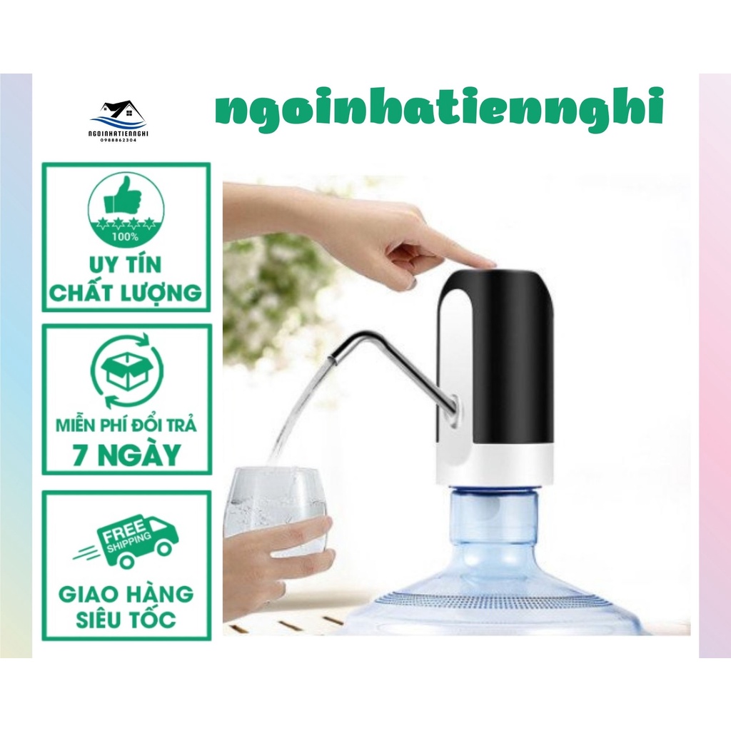Vòi hút nước điện tử mini tự động có sạc USB đèn led pin sạc
