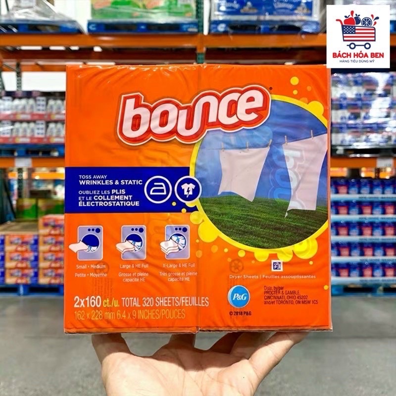 Giấy Thơm Quần áo Bounce 4 In 1 160 Tờ mỹ