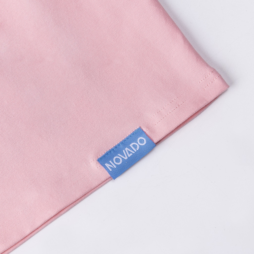 Áo Phông Nam / Nữ Tay Lỡ Unisex Novado Fashion Cotton 4 Chiều Form Rộng Dày Dặn Thoáng Mát Hồng N13H-CV