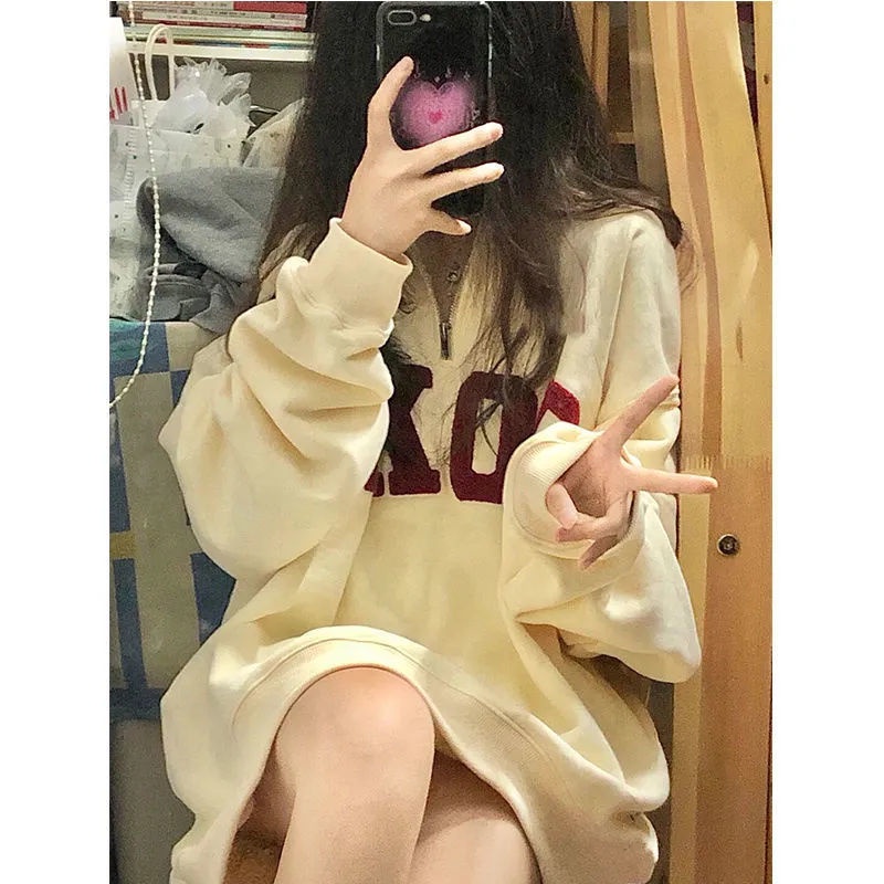 Jiashucheng Áo Khoác Sweater Mỏng Dáng Rộng Cổ POLO Phối Khóa Kéo Kiểu Retro Mỹ Cá Tính