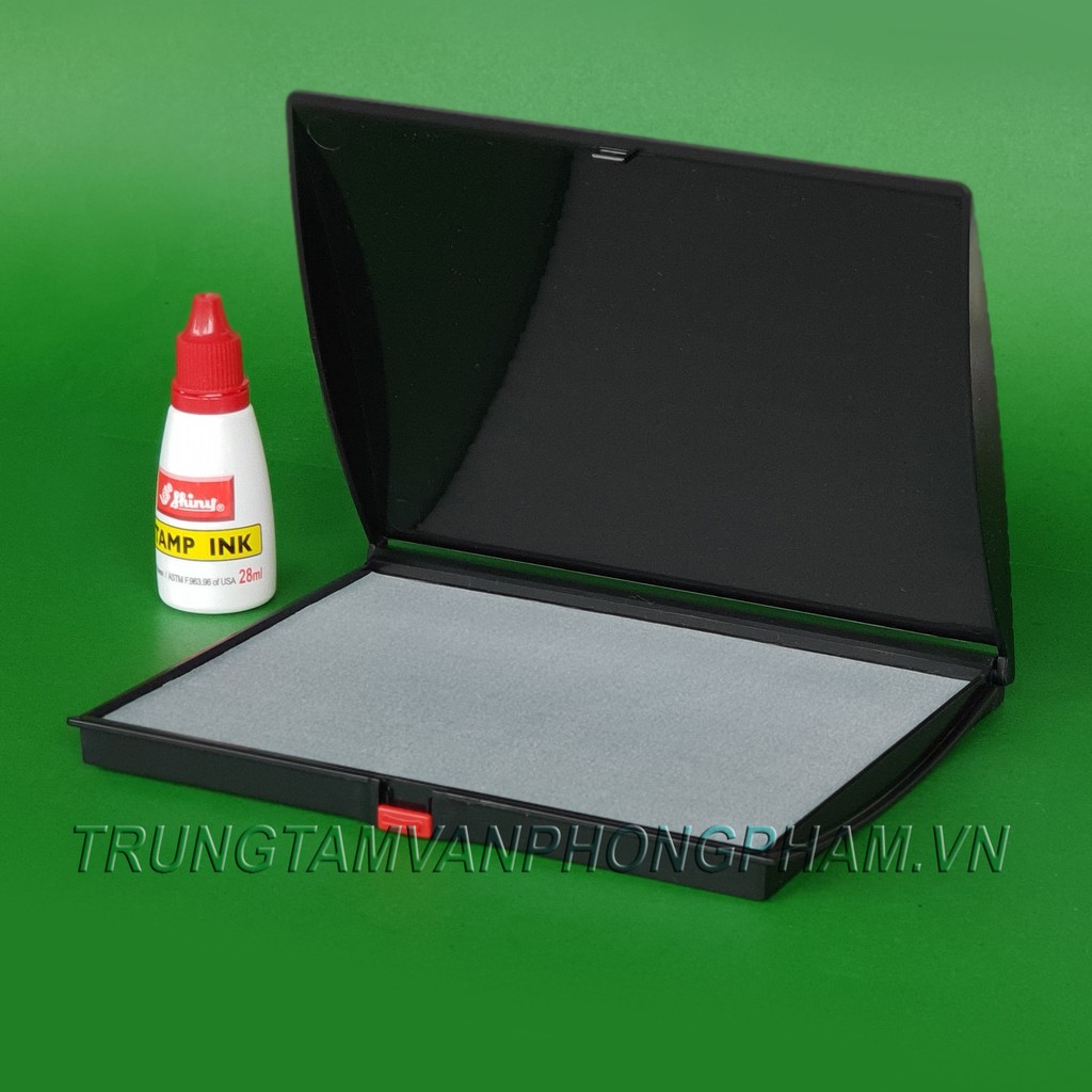 Khay tampon mực Shiny S4 hộp mực dấu kích thước to siêu lớn 128mm x 178mm Shiny Stamp Pad S-4 dùng dấu hoàn công