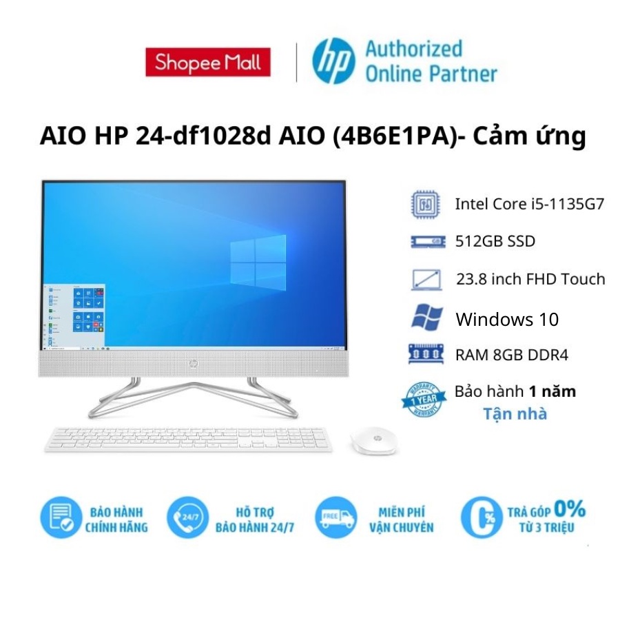 Máy tính để bàn HP 24-df1028d AIO / Core i5/ RAM 8GB/ 512Gb SSD/ 23.8''