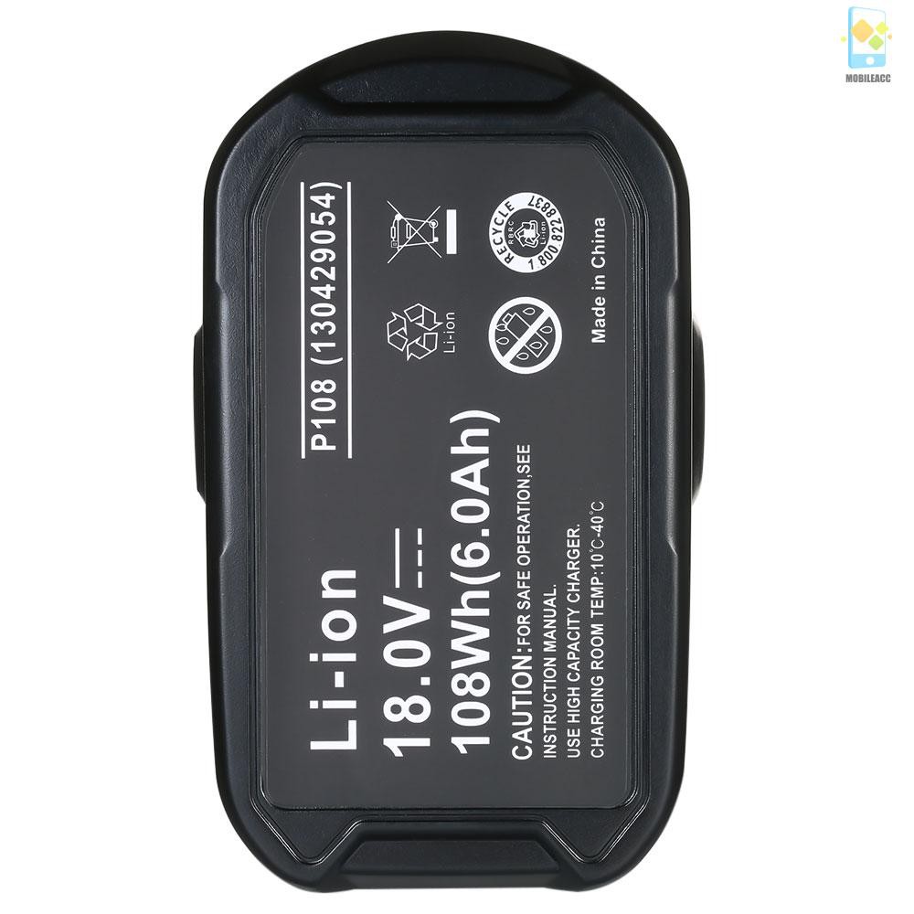 Pin thay thế cho bộ sạc Li-ion Ryobi 18V 4000mah/5000mah/6000mah cho máy khoan không dây Ryobi One+P103/P108