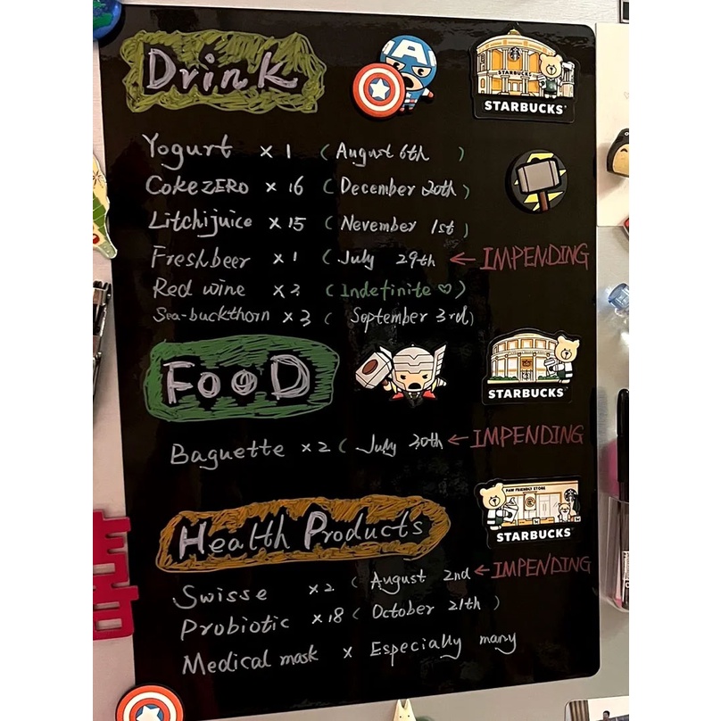 Bảng Đen Nam Châm Dán Tủ Lạnh Chống Bụi Cho Trẻ Em