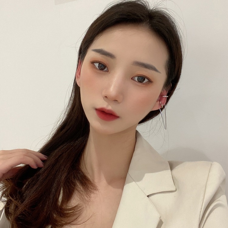 Set 2 khuyên tai kẹp vành một bên không bấm lỗ K199 dáng dài Leous Accessories