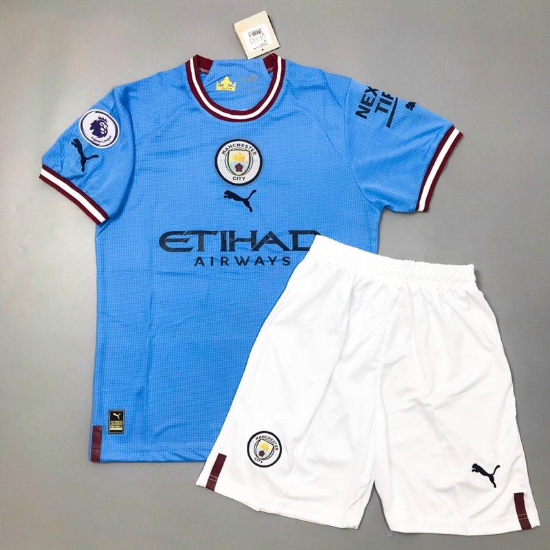 Bộ quần áo thể thao,áo bóng đá,đá banh CLB Manchester City/Mancity 2023 - 2024 vải gai Thái,mềm,mát,mịn,thấm hút mồ hôi.