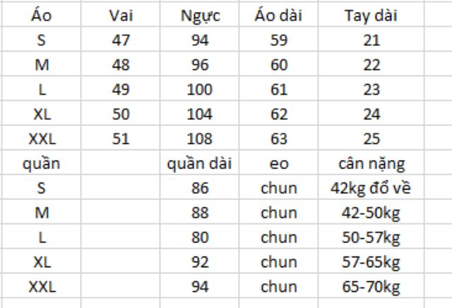 Set áo phông quần thể thao
