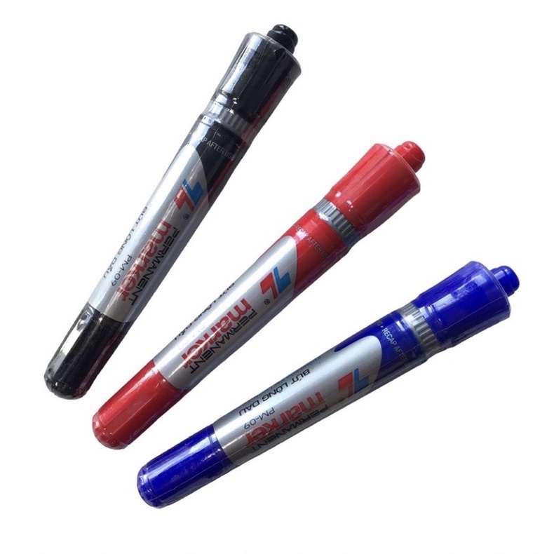 Bút lông dầu Thiên Long PM-09 có mực bom thêm, có 3 màu xanh, đỏ, đen(hàng chính hãng)