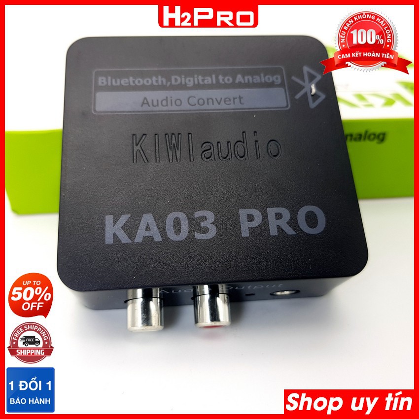 Bộ chuyển đổi âm thanh KIWI Audio KA03 PRO-Bluetooth, bộ chuyển đổi âm thanh cao cấp tặng dây quang 30K (Chiếc)