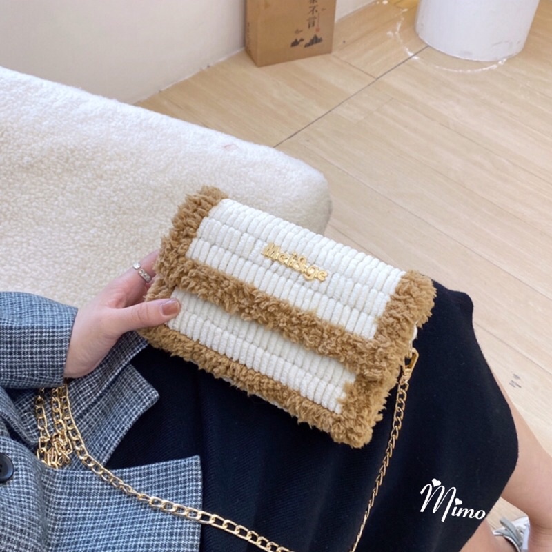 [Có video + hàng sẵn] Túi Handmade Tự đan đầy đủ phụ kiện đan len gồm len mịn, cancas cắt sẵn, dây xích hot tiktok