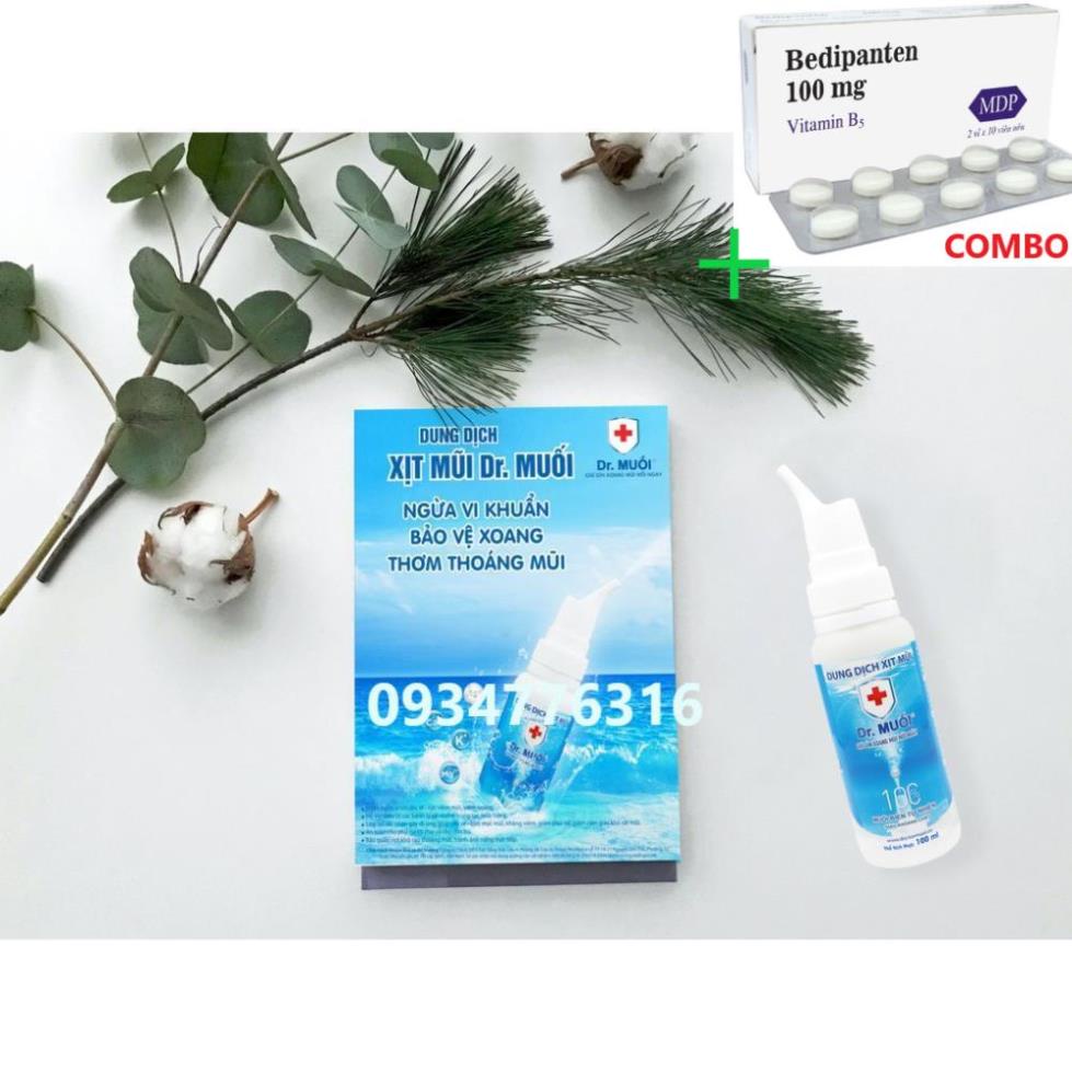 Combo Bedipanten 100mg +  ✅ [ Q.Gò Vấp] Dung dịch Xịt Mũi Dr. Muối, Thông Mũi, Sạch Khoang Mũi (100ml)