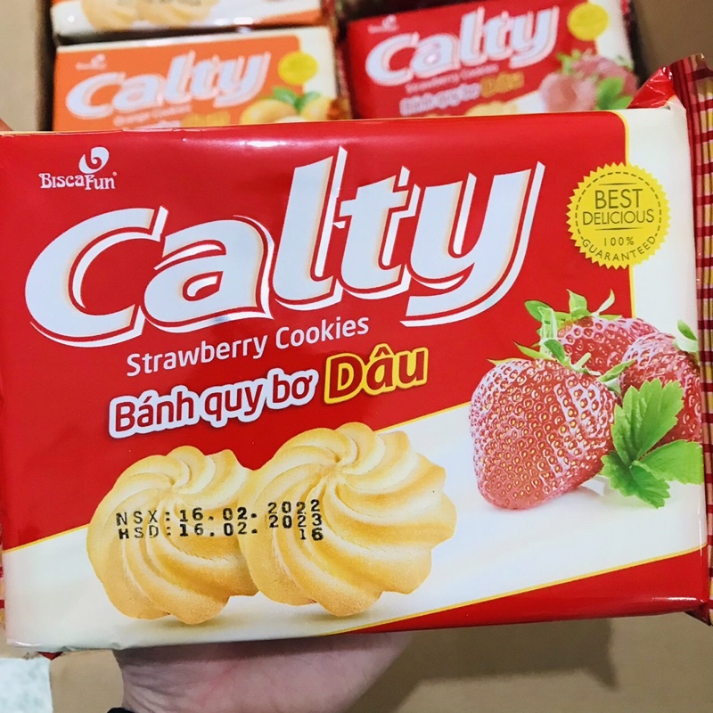 Bánh Quy Bơ Sữa Calty Biscafun Vị Cam/Dâu 90g