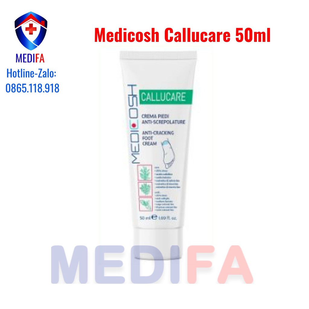 Kem hỗ trợ giảm nứt gót, dưỡng ẩm và ngừa chai sạn, hỗ trợ Medicosh Callucare 50ml