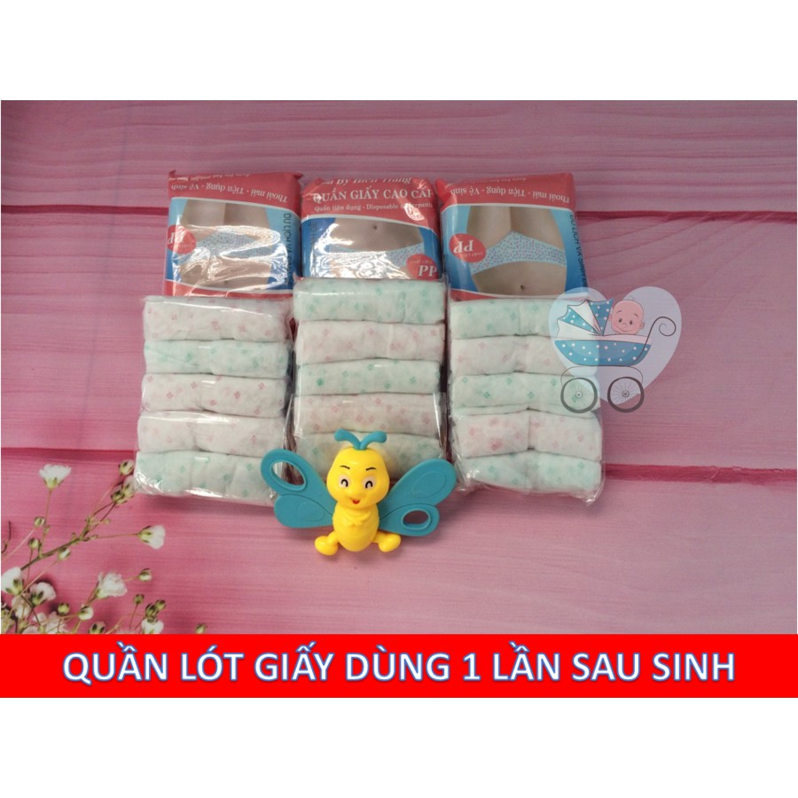 Túi 5 quần lót giấy sau sinh hoặc đi du lịch baby Hiền Trang