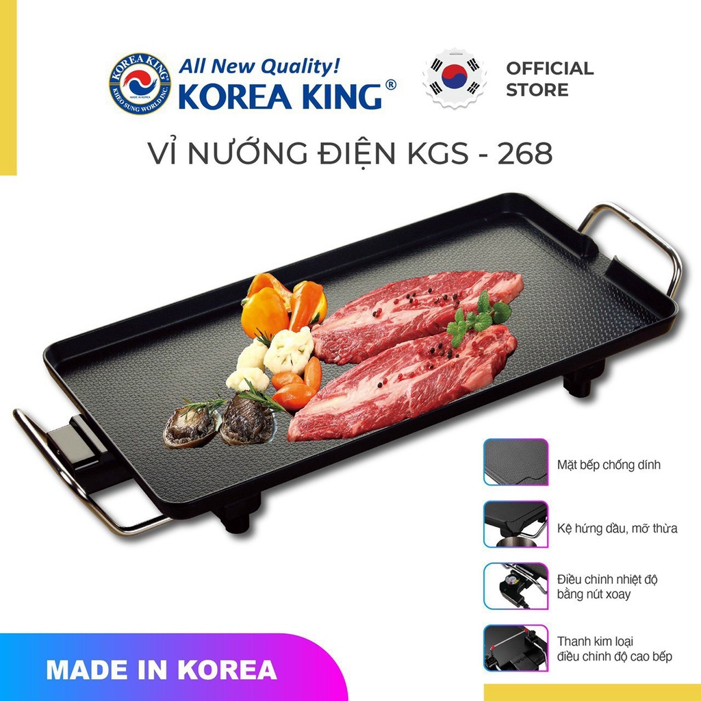 Bếp nướng điện Korea King KGS-268 - Sản xuất tại Hàn Quốc - Bảo hành 12 tháng