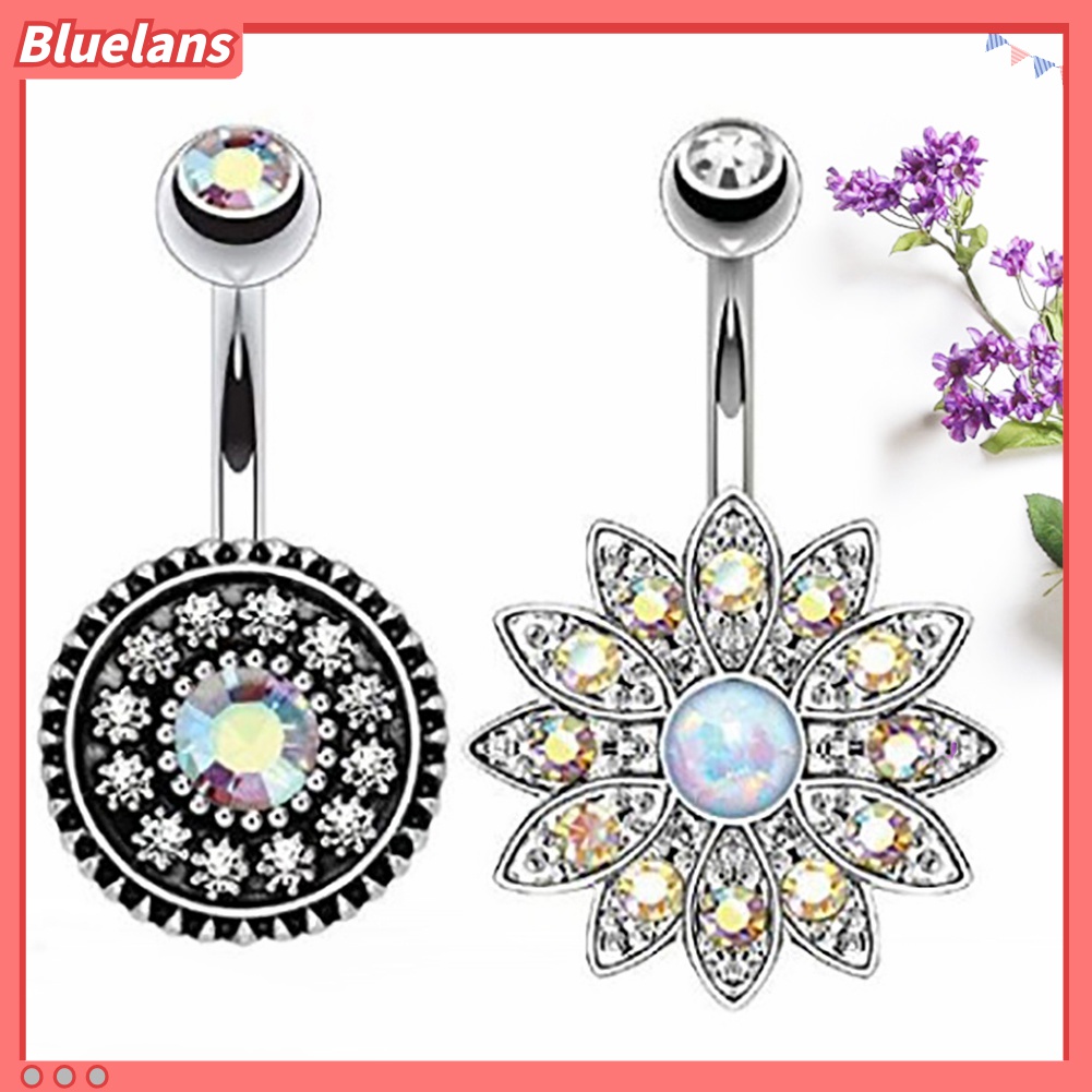 Bộ 2 Khuyên Rốn Đính Đá Opal Nhân Tạo Thời Trang