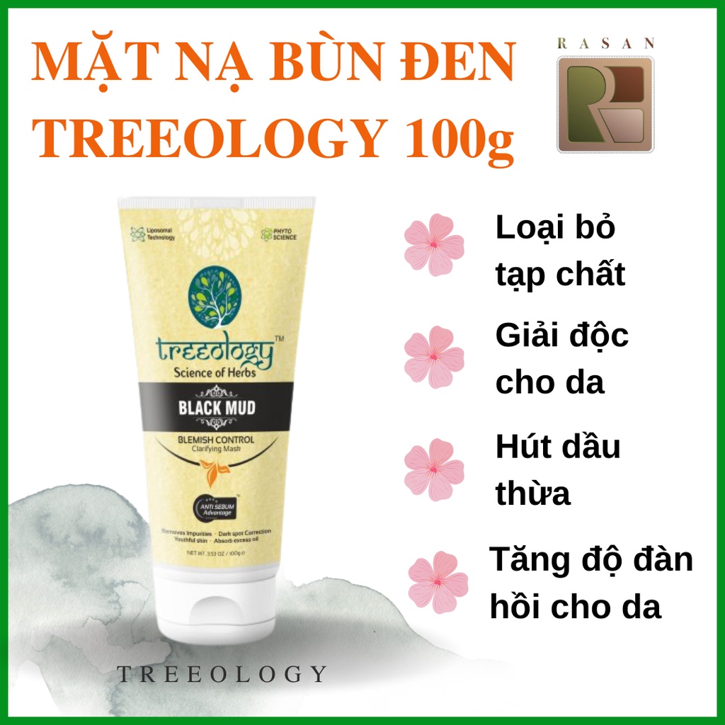 Mặt nạ thải độc và chống oxi hóa Treeology bổ sung vitamin dưỡng ẩm trắng da Rasan
