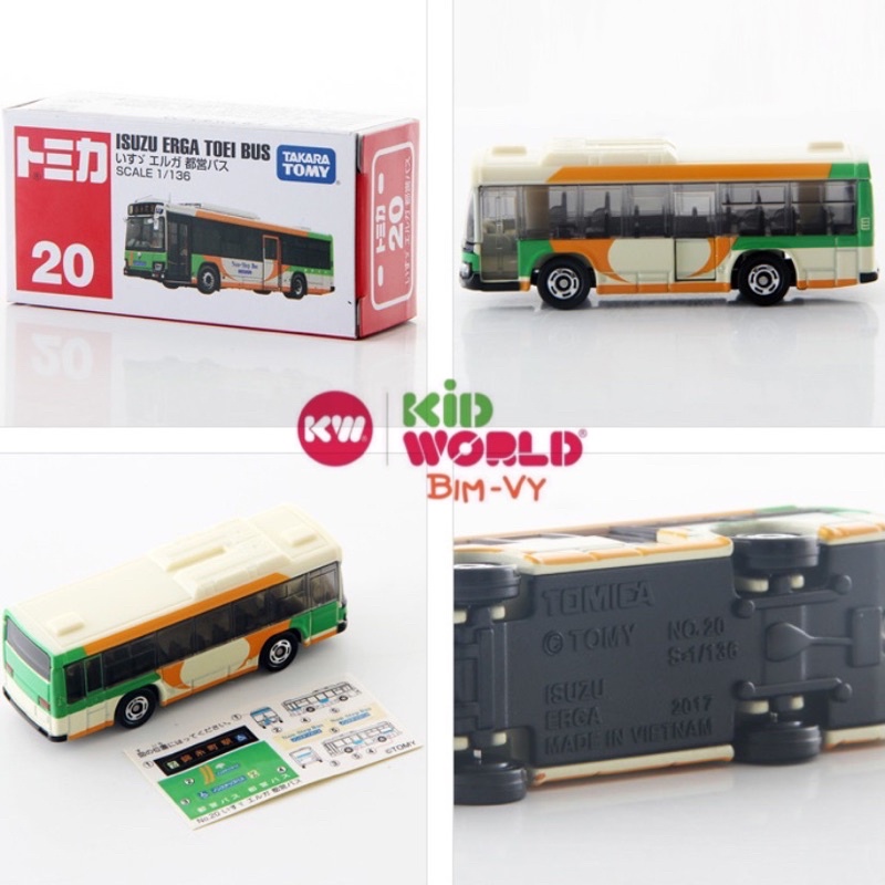 Xe mô hình Tomica Box Isuzu Erga Toei Bus. MS: 862. Tỷ lệ 1:136.