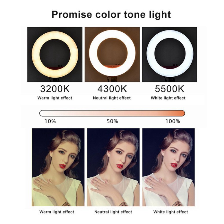 ivn170 Đèn LiveStream 16cm hỗ trợ ánh sáng chụp ảnh make up 3 chế độ - Chất liệu hợp kim chắc chắn - Phù hợp gắn các máy | BigBuy360 - bigbuy360.vn