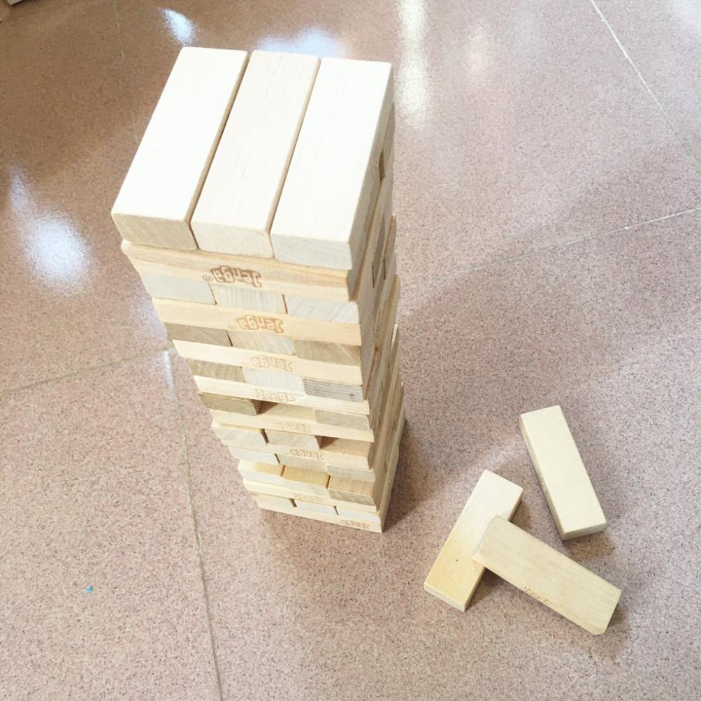 HOT Bộ rút gỗ xếp hình Domino hình khối đồ chơi lắp ráp 54 thanh an toàn rèn luyện trí thông minh